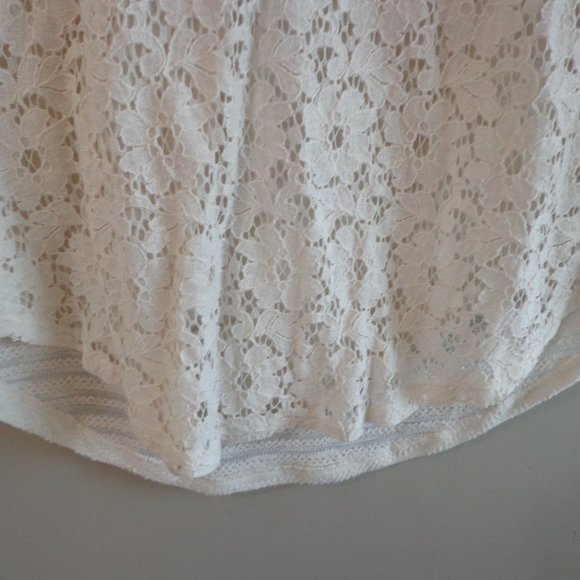 FIRM NWT Anthropologie one september Laceveiled Pullover XS Ivory 3/4 Sleeves - Picture 9 of 16